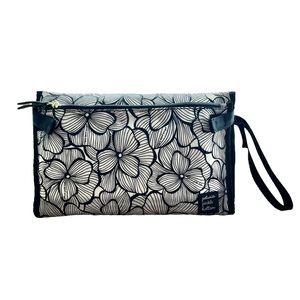 Petunia Pickle Bottom Diaper Clutch Wristlet Black and White Flowers